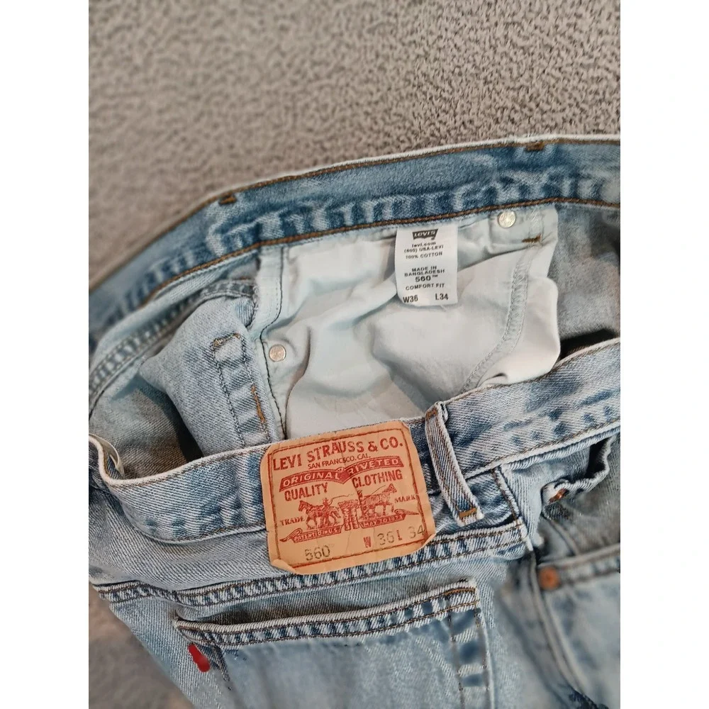 Levi's‎ 560 Comfort Fit Jeans Men 36x34 Light Wash Vintage Baggy Denim Baggy Y2K